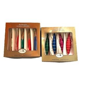 Pola Mouth Blown Hand Decorated Christmas Ornaments Made in Ukraine 2 Sets Box
